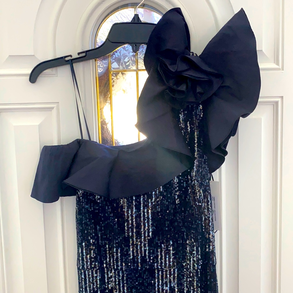 Beautiful, Navy Blue Sequin Gown. Brand New W/Tags